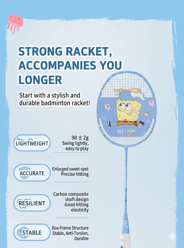 SpongeBob SquarePants 361° Carbon Fiber Badminton Racket Badminton ...