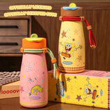 SpongeBob SquarePants Double Drinking 650ml Thermos Cup With Lifting Rope Water Bottle SpongeBob SquarePants 
