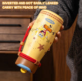 SpongeBob SquarePants Double Drinking 650ml Thermos Cup With Lifting Rope Water Bottle SpongeBob SquarePants 