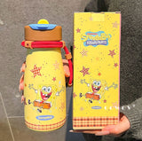 SpongeBob SquarePants Double Drinking 650ml Thermos Cup With Lifting Rope Water Bottle SpongeBob SquarePants 