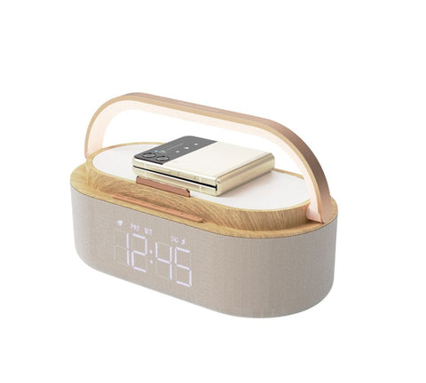 Sunrise 15W Multifunctional LED Lamp with Digital Alarm Clock, Qi Wireless Charger, Speaker, FM Radio, Touch Control LED Lamp Sunrise 