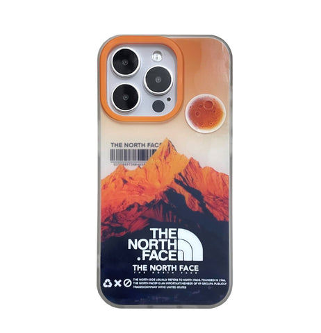The North Face Mountain Illustration Trendy Phone Cases Cover For 14 Pro iPhone Case Furper 