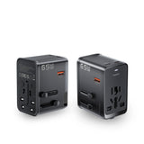 Toocki 65W Universal Travel Adapter with GaN Fast Charging, 4 USB Ports & AC Socket, Worldwide Plug Adapter Universal Travel Adapter Toocki 