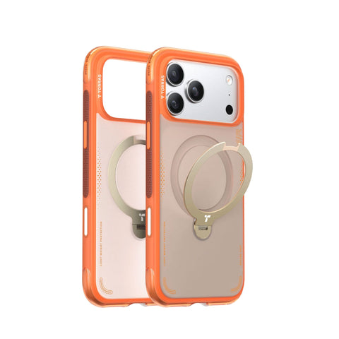 Torras Q3 Ostand Spin Air Magnetic Stand Phone Case for Iphone 17 Pro & Pro Max iPhone Cases Torras Iphone 17 Pro Orange 