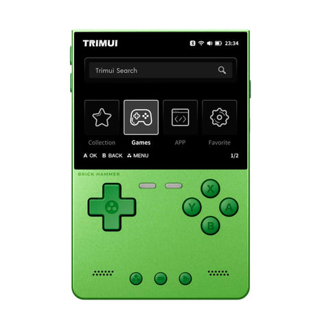 Trimui Brick Hammer Handheld Game Console with 3.2 inch IPS Screen and 3000mAh Battery, Retro Video Games Console Handheld Gaming Console Trimui Green 