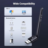 UGREEN Long Range Bluetooth 5.3 Adapter for PC, USB Bluetooth Dongle, Wireless Bluetooth Transmitter Receiver for Bluetooth Mouse Keyboard Headphones Speakers for Win11/10/8.1 (Plug & Play) Bluetooth Adapter UGREEN 