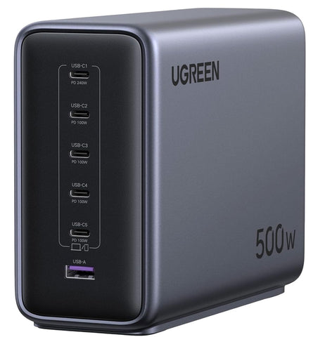 UGREEN Nexode 500W GaN Charging Station, 6-Port USB-C & USB-A with 240W Single Port, Smart Temperature Control Charging Station UGREEN 
