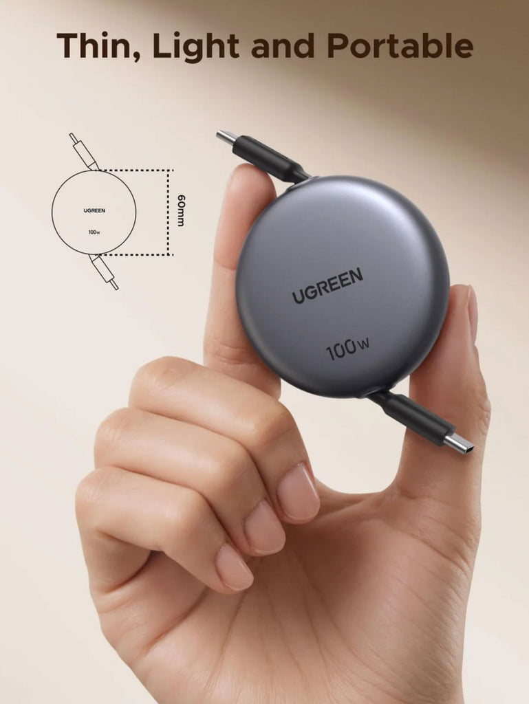 UGREEN Nexode Retractable USB-C Cable 100W USB- C Cable UGREEN