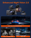 Vantrue E3 Dash Cam 3CH 2.5K Front Rear Indoor Dash Cam Built-in WiFi GPS Car Camera with Voice Control Dash Camera Vantrue 