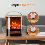 WeWarm 1500W Portable Electric Fireplace Heater Flame with Realistic Flame Thermostat Control Fireplace WEWARM 