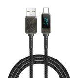 WiWU Wi-C038 Titan Series USB-A to Type-C 6A 66W LED Digital Display Charging and Data Cable 1.2M Charging and Data Cable WiWU Black 