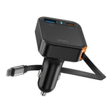WiWU Wi‑CC033 Helix 65W Triple Port Car Charger USB‑C Cable Built‑in PD PPS Fast Car Charger WiWU 