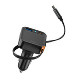 WiWU Wi‑CC033 Helix 65W Triple Port Car Charger USB‑C Cable Built‑in PD PPS Fast Car Charger WiWU 
