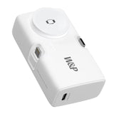W&P Portable Mini Capsule 5000mAh Power Bank With Plug 2 in 1 Quick Charger Built-in Ports Power Bank W&P 