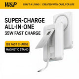 W&P Qi2 Magnetic Power Bank With Magsafe Stand, 35W Ultra-Thin 20000mAh Power Bank W&P 