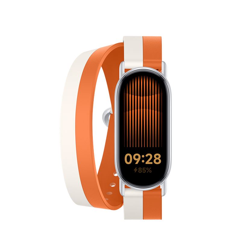 Xiaomi Mi Band Leather Double Loop Wristband Beige and Orange