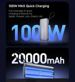 YOOBAO 20000mAh Quick Charge 100W Power Bank For Mobile Phone Charger with Digital Display Power Bank YOOBAO 
