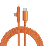 Yoonew PD45W Right Angle Data Cable Nylon Braided Orange USB C To C Fast Charging Wire Cord for IPhone 17 / 16 / 15 ProMax and Android Charging and Data Cable Yoonew 