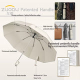 ZUODU Inverted Umbrella with Carabiner Handle Wind Proof Umbrellas For Rain 46 Inch Portable Reverse Folding Umbrella 10 Ribs Inverted Umbrella ZUODU 