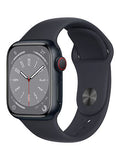Apple Watch Series 8 GPS+Cellular Smart Watches Apple Midnight Aluminium Case w Midnight Sport Band 41mm M/L - fits 150–200mm wrists 