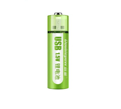 Computer USB AA Rechargeable Battery 1.5V 1800mAh Li ion battery Cell ...