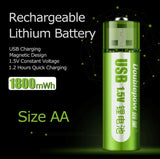 Computer USB AA Rechargeable Battery 1.5V 1800mAh Li ion battery Cell Rechargeable Battery Doublepow 