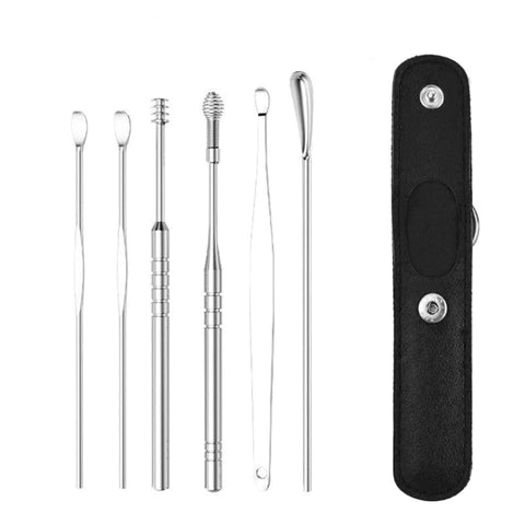 Ear Wax Cleaner Earwax Removal Tool Kit Pick Digging Artifact Earpick Cleaning Ears Remover Ear Cleaning Kit Furper Silver 