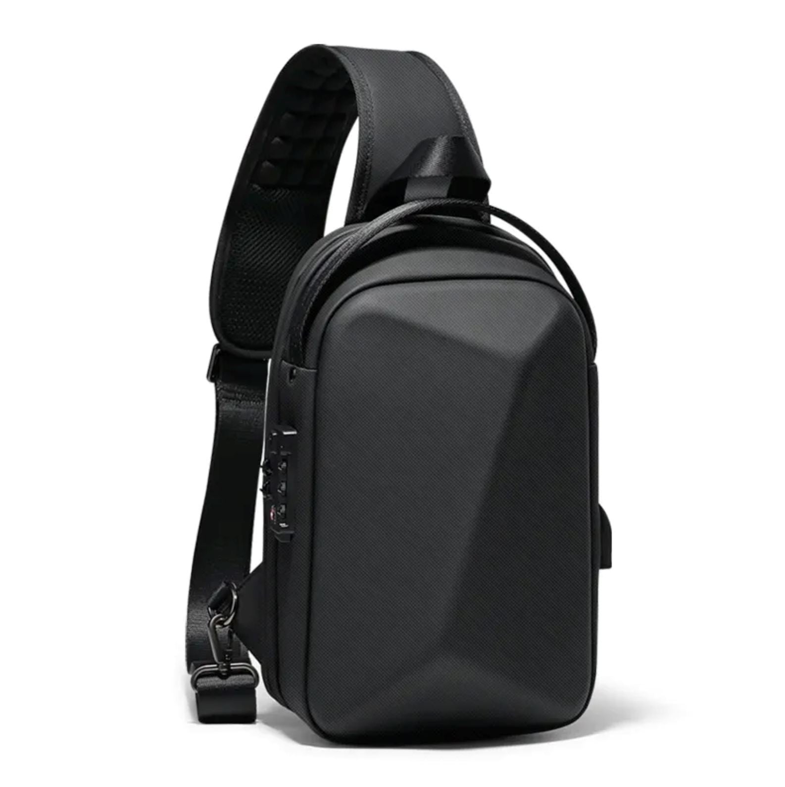 US 1-2 Pcs Sling Backpack USB Port Anti-Theft Men's Chest Shoulder Crossbody Bag, Size: One Size