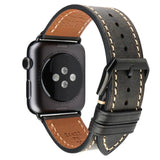 Furper APL4023 Premium Genuine Leather Apple Watch Straps Replacement For 44MM 40MM 42MM 38MM All Series leather strap Furper 40mm Black/Black 
