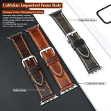 Furper APL4023 Premium Genuine Leather Apple Watch Straps Replacement For 44MM 40MM 42MM 38MM All Series leather strap Furper 