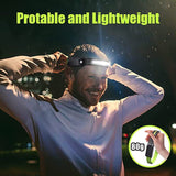 Furper Headlamp with All Perspectives Induction 230° Illumination, 350 Lumens, Weatherproof Type C Rechargeable Head Lamp for Running Camping Hiking Fishing, Sensor Outdoor Headlight USB Headlamp Furper.com 