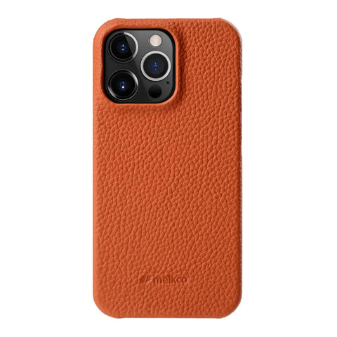 Melkco Genuine Leather Snap Cover For Apple iPhone 13 Pro Max Back Cover Cases Furper.com Orange 