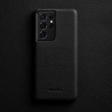 Melkco Samsung Galaxy S21 Ultra Genuine Leather Case Cases Melkco Dark Black 