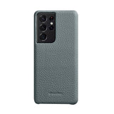 Melkco Samsung Galaxy S21 Ultra Genuine Leather Case Cases Melkco Linen Blue 