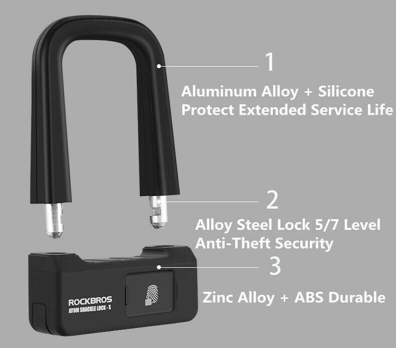 RockBros Bicycle Fingerprint Bike Lock Bike Lock Rockbros