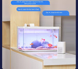 Xiaomi DESGEO S600 Basic Smart Modular Ecological Fish Tank 30L Auto Feeder RGB Lighting UA Sterilization Filter works with mijia MiHome App Smart Aquarium Mijia 