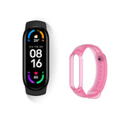 Xiaomi Mi Band 6 (SpO2 Sensor & AMOLED Display) With Transparent Straps smart band Xiaomi Mi Band 6 + Pink Transparent Strap 