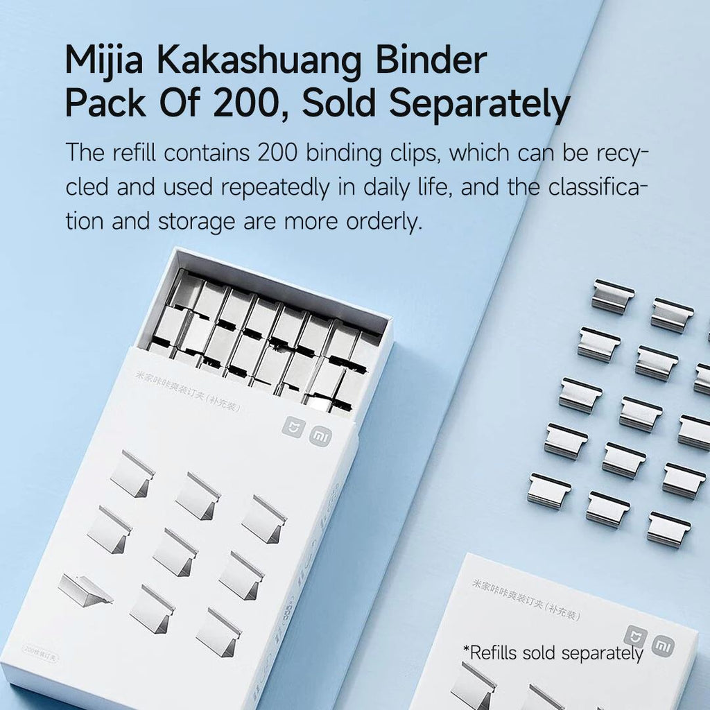 Xiaomi Mijia Paper Pusher Clip With 168 Refills Metal Pusher Holeless ...