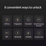 Xiaomi Smart Door Lock X 3D Face Recognition Smart Door Lock With Camera Bluetooth Fingerprint Work With Mi Home APP Smart Door Lock Xiaomi 