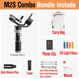 Zhiyun Crane M2S M2 S 3-Axis Handheld Gimbal Stabilizer for Mirrorless Compact Action Cameras iPhone Smartphones Gimbal ZHIYUN CRANE-M2S-COMBO BUNDLE 